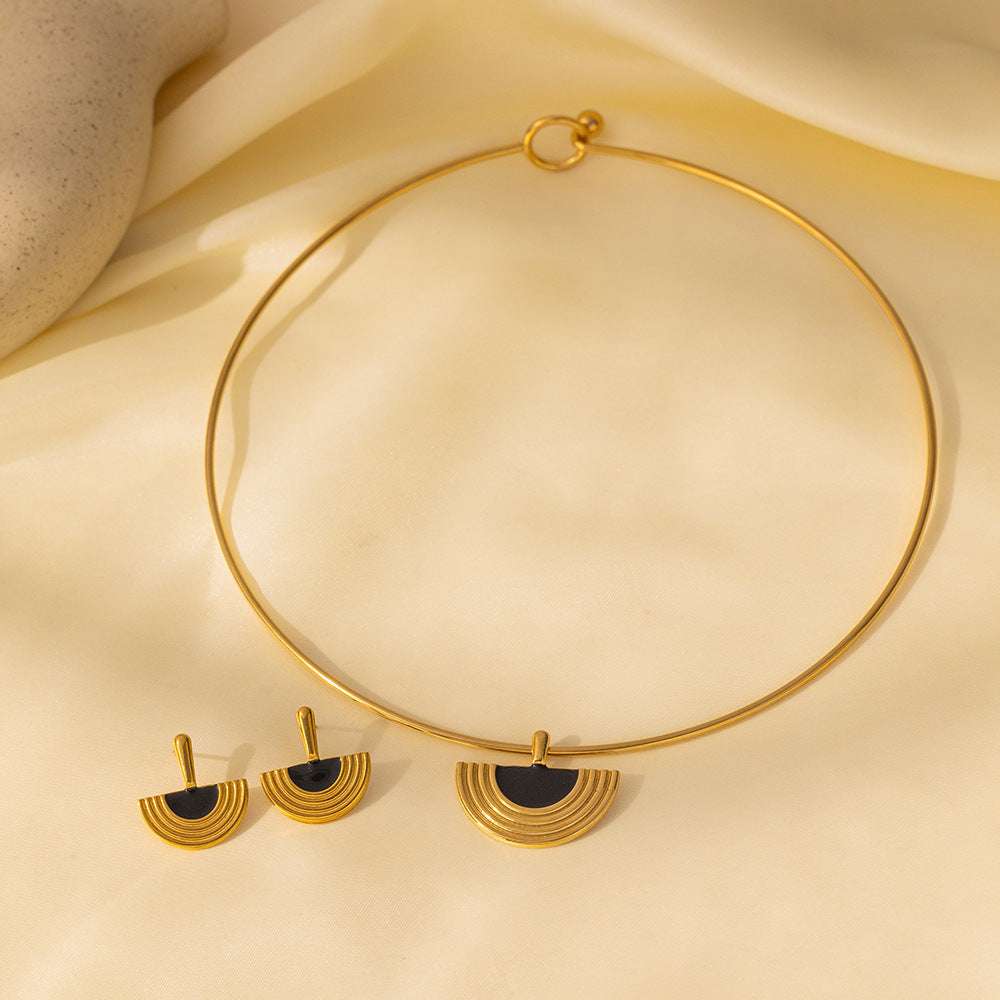 Stainless Steel Necklace Earrings Women's Jewelry Suit | Orazek UK Ltd