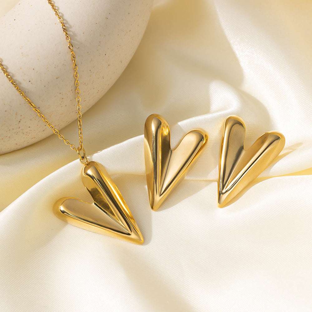 Stainless Steel Necklace Earrings Women's Jewelry Suit | Orazek UK Ltd