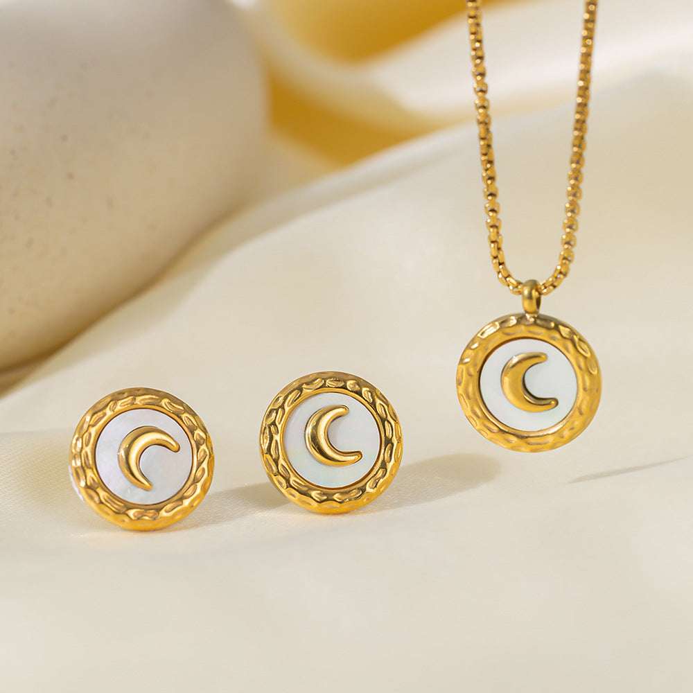 Stainless Steel Necklace Earrings Women's Jewelry Suit | Orazek UK Ltd