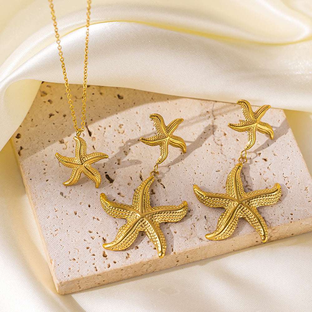 Stainless Steel Necklace Earrings Women's Jewelry Suit | Orazek UK Ltd