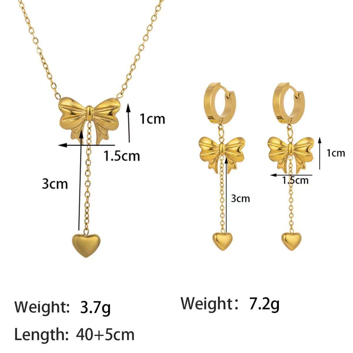 Stainless Steel Necklace Earrings Women's Jewelry Suit | Orazek UK Ltd