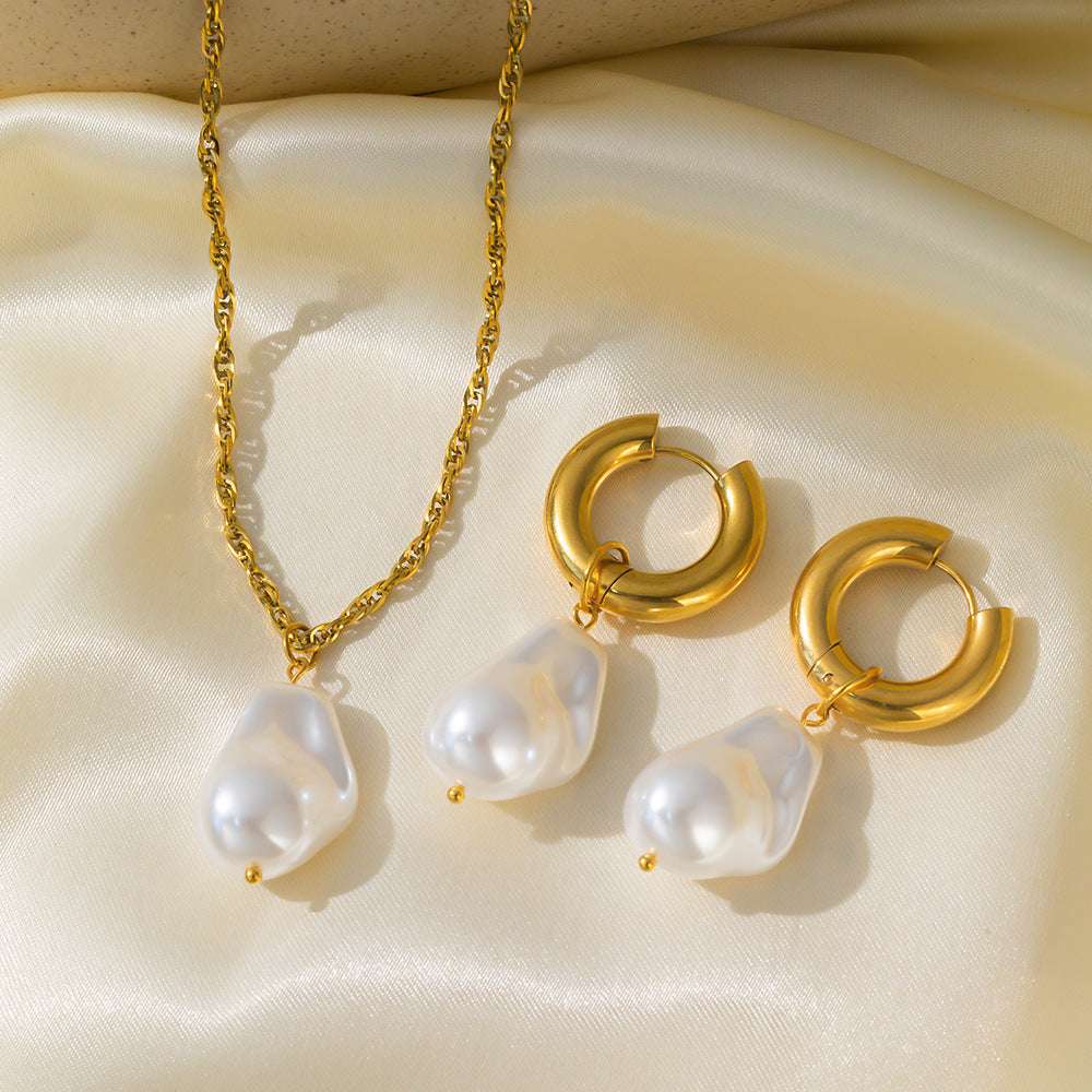 Stainless Steel Necklace Earrings Women's Jewelry Suit | Orazek UK Ltd