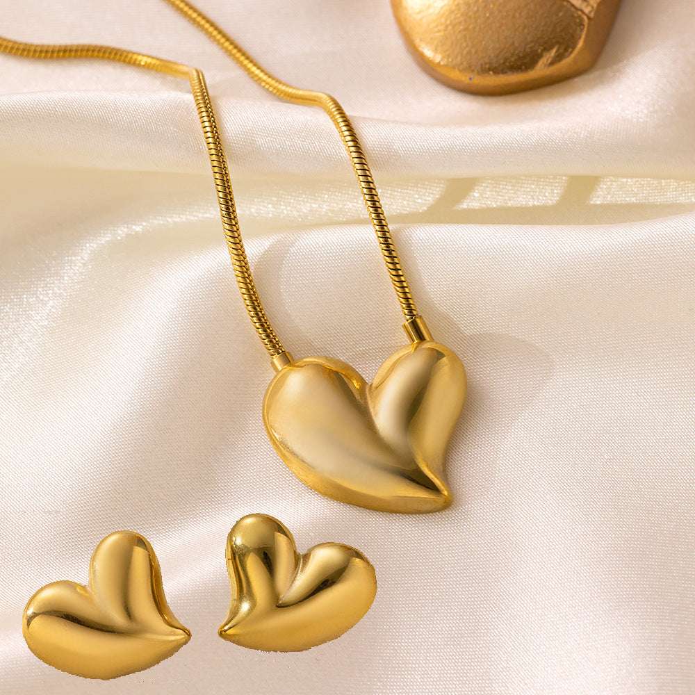 Stainless Steel Necklace Earrings Women's Jewelry Suit | Orazek UK Ltd