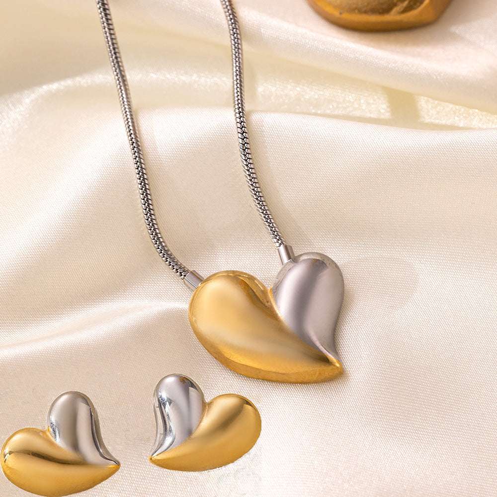 Stainless Steel Necklace Earrings Women's Jewelry Suit | Orazek UK Ltd