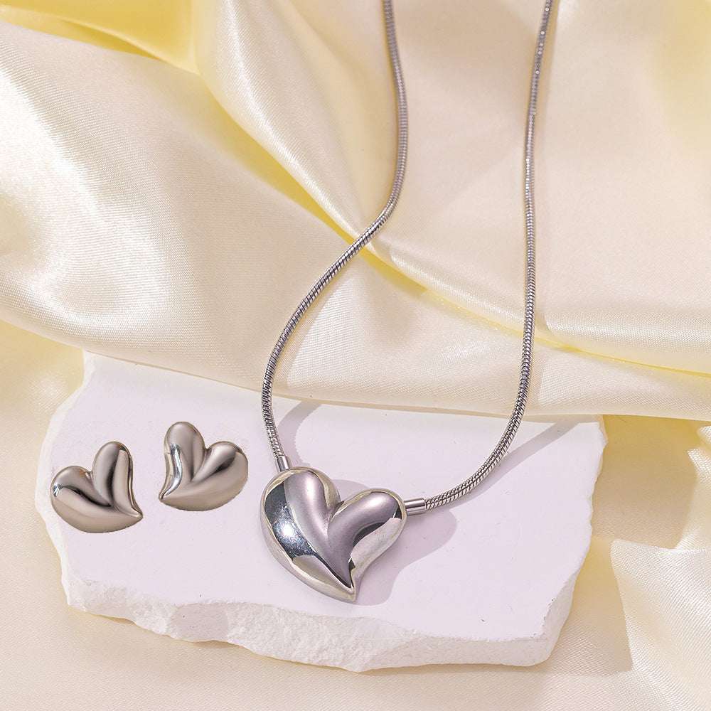 Stainless Steel Necklace Earrings Women's Jewelry Suit | Orazek UK Ltd