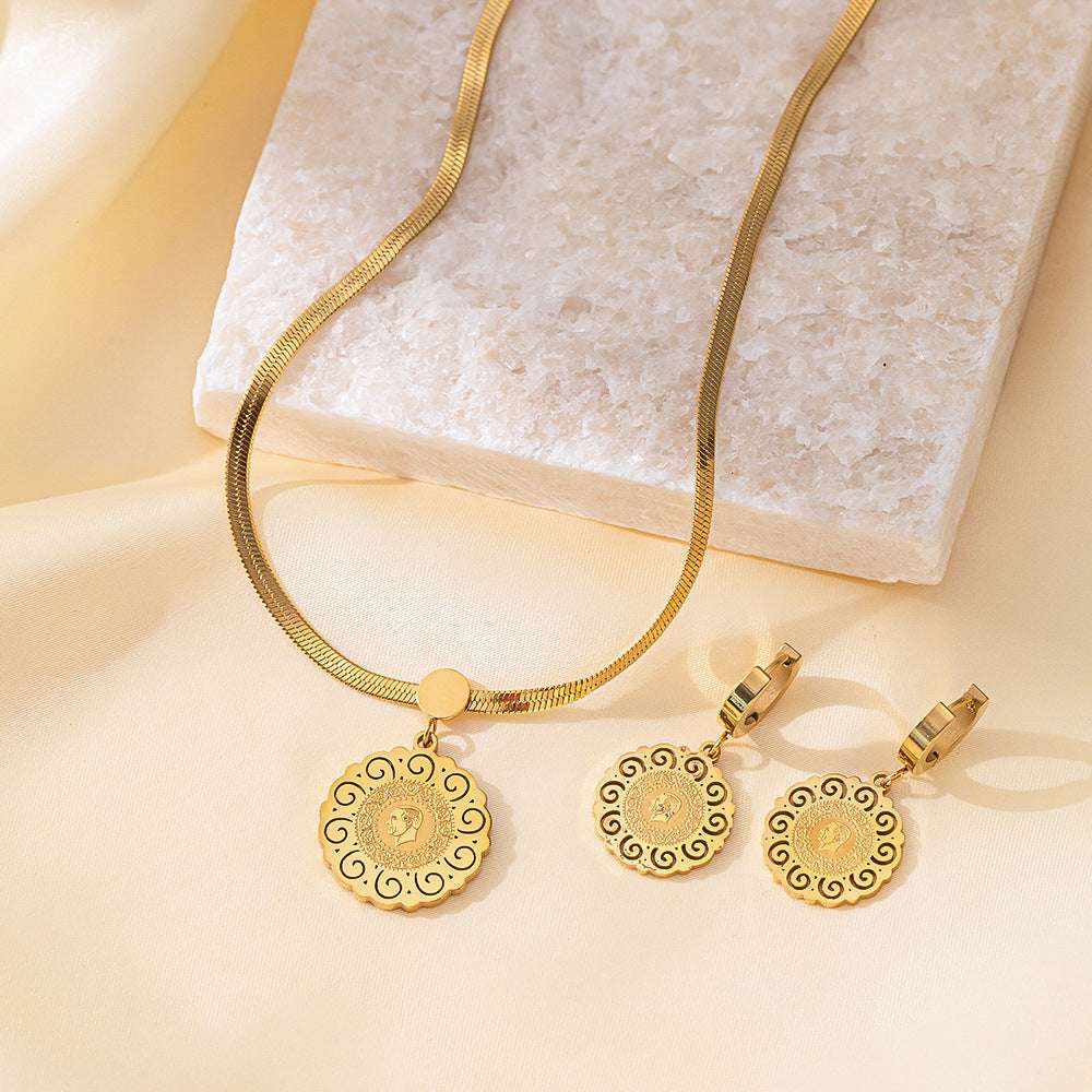 Stainless Steel Necklace Earrings Women's Jewelry Suit | Orazek UK Ltd