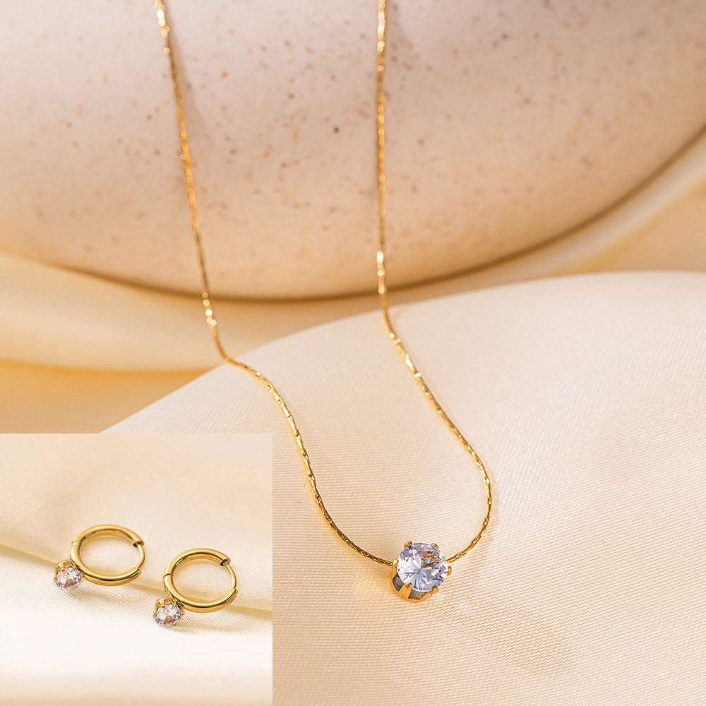 Stainless Steel Necklace Earrings Women's Jewelry Suit | Orazek UK Ltd