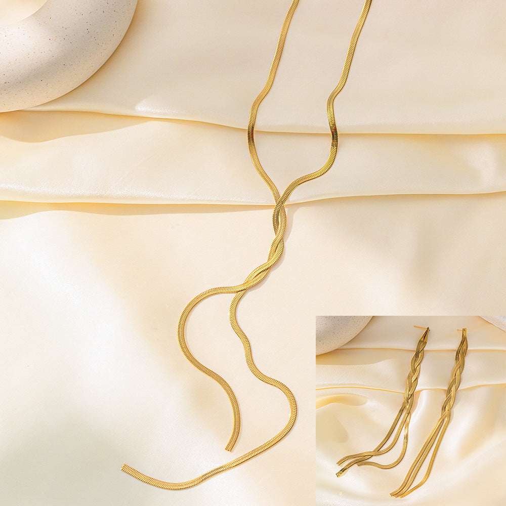 Stainless Steel Necklace Earrings Women's Jewelry Suit | Orazek UK Ltd