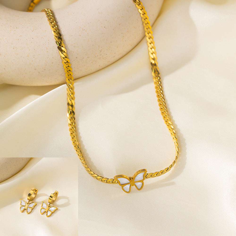 Stainless Steel Necklace Earrings Women's Jewelry Suit | Orazek UK Ltd