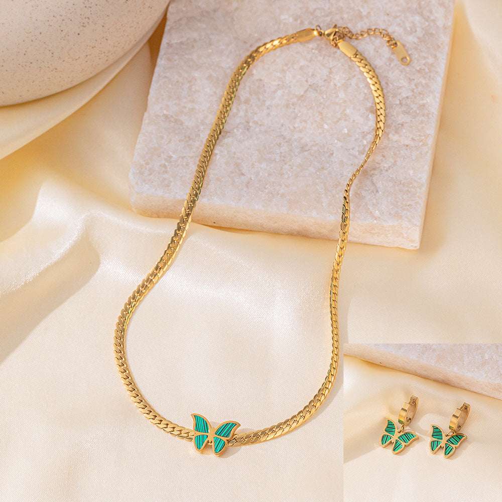 Stainless Steel Necklace Earrings Women's Jewelry Suit | Orazek UK Ltd