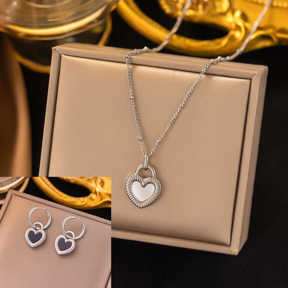 Stainless Steel Necklace Earrings Women's Jewelry Suit | Orazek UK Ltd