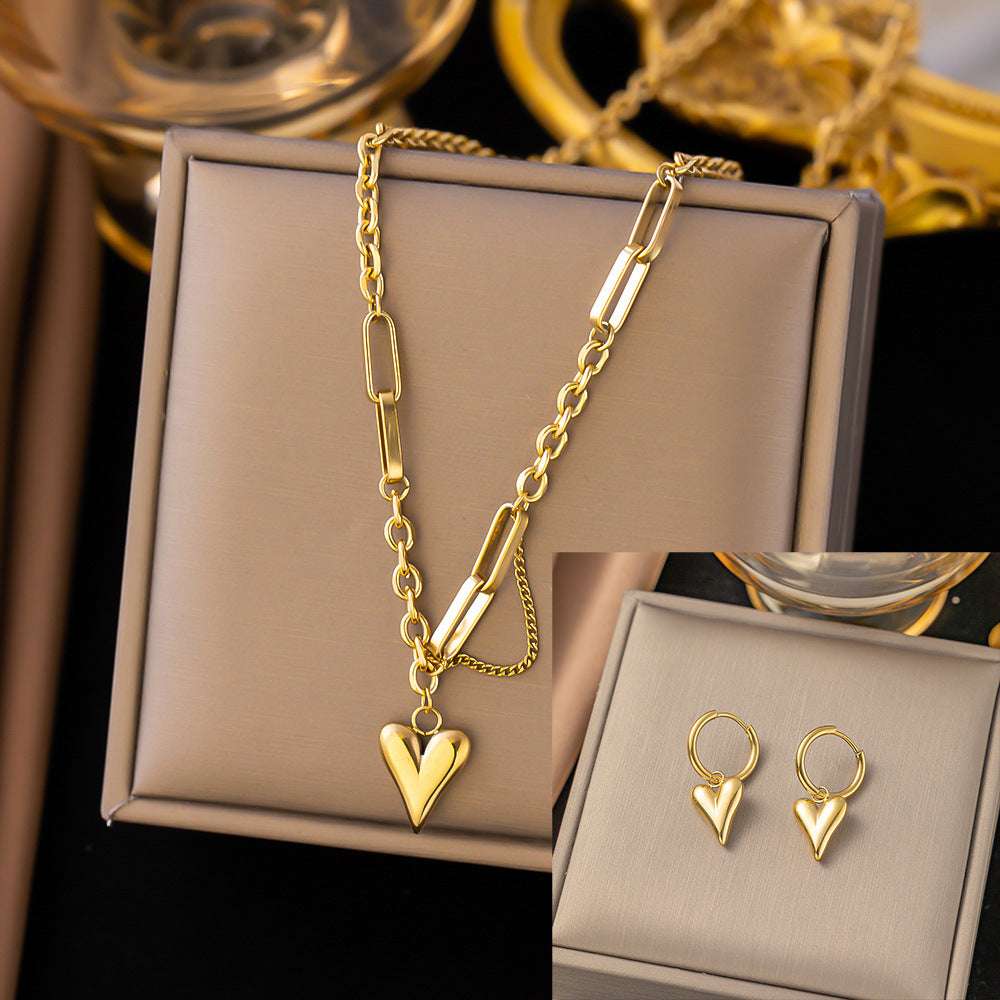 Stainless Steel Necklace Earrings Women's Jewelry Suit | Orazek UK Ltd