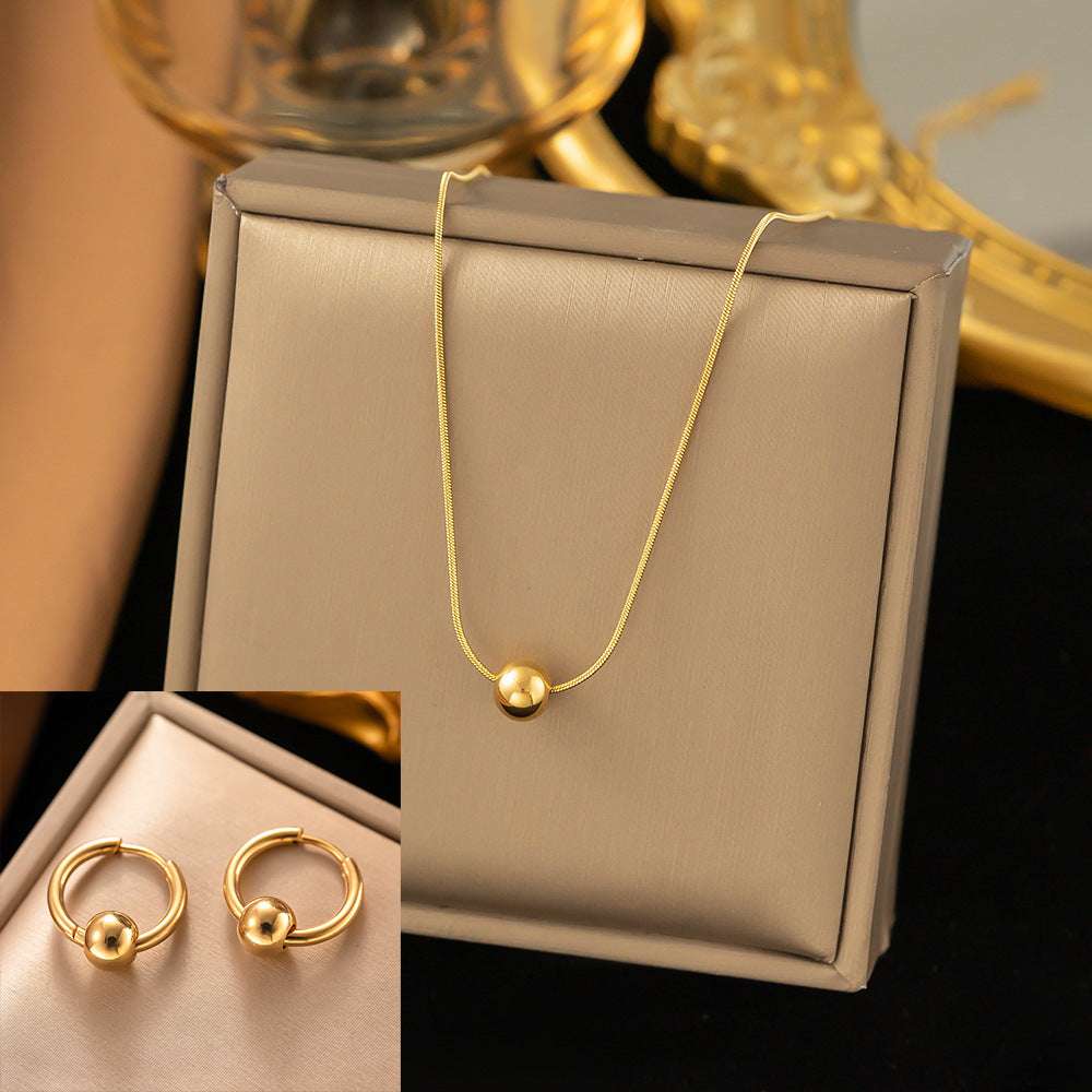 Stainless Steel Necklace Earrings Women's Jewelry Suit | Orazek UK Ltd