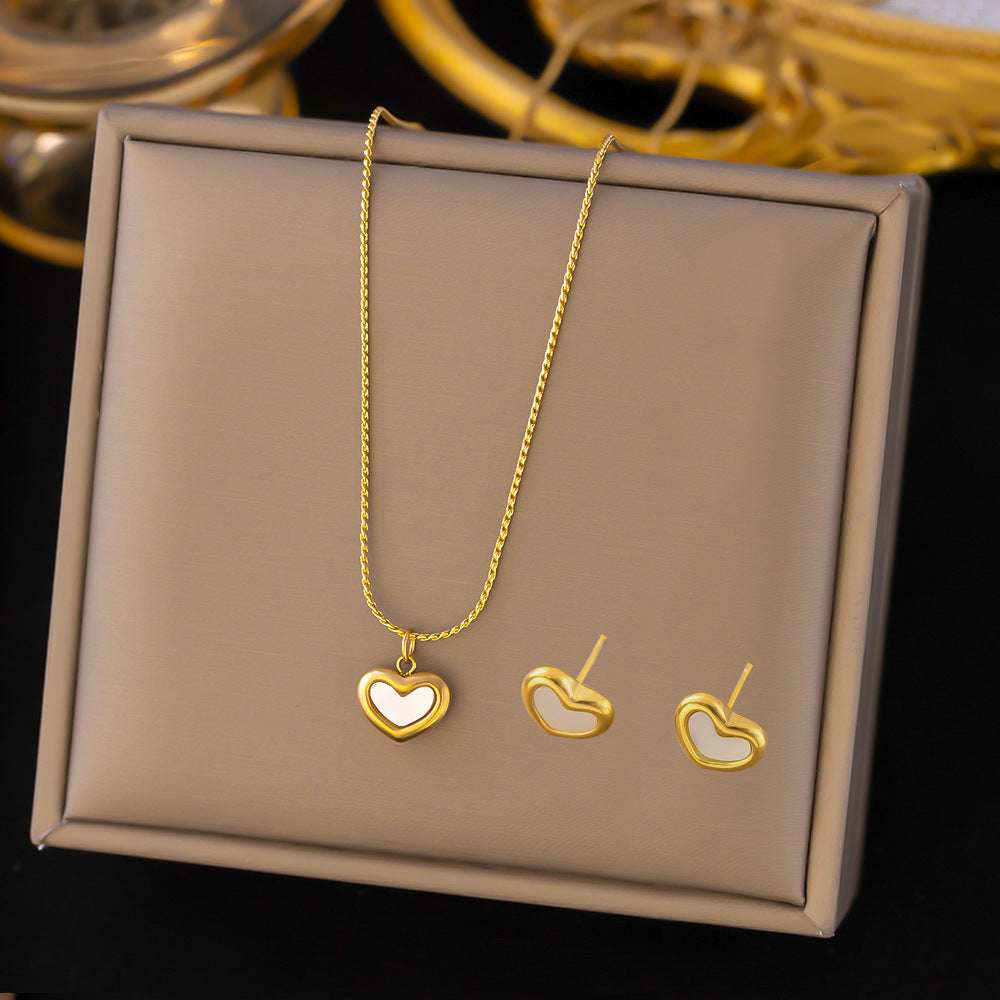 Stainless Steel Necklace Earrings Women's Jewelry Suit | Orazek UK Ltd