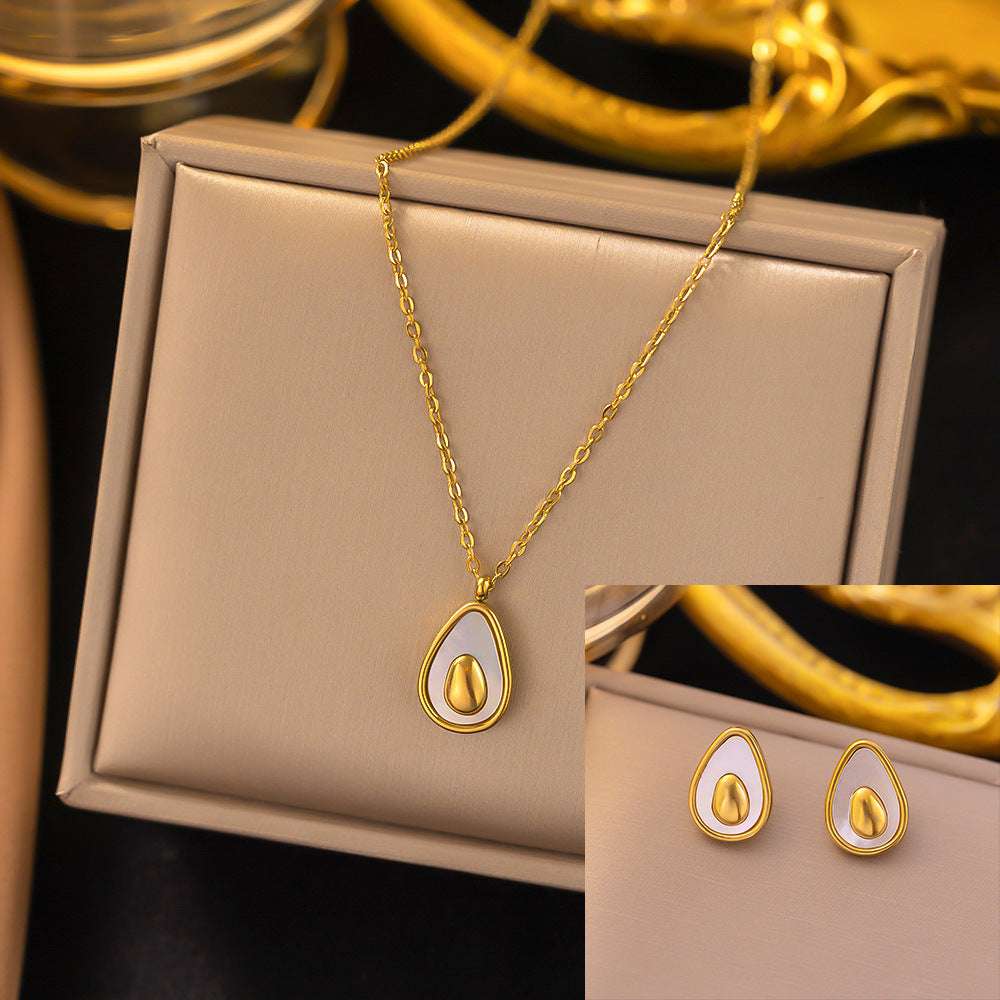 Stainless Steel Necklace Earrings Women's Jewelry Suit | Orazek UK Ltd