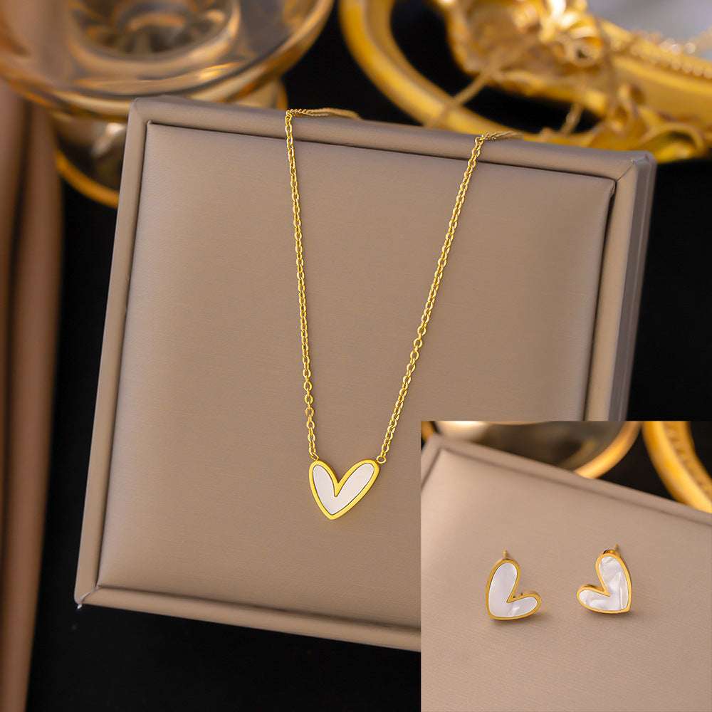 Stainless Steel Necklace Earrings Women's Jewelry Suit | Orazek UK Ltd