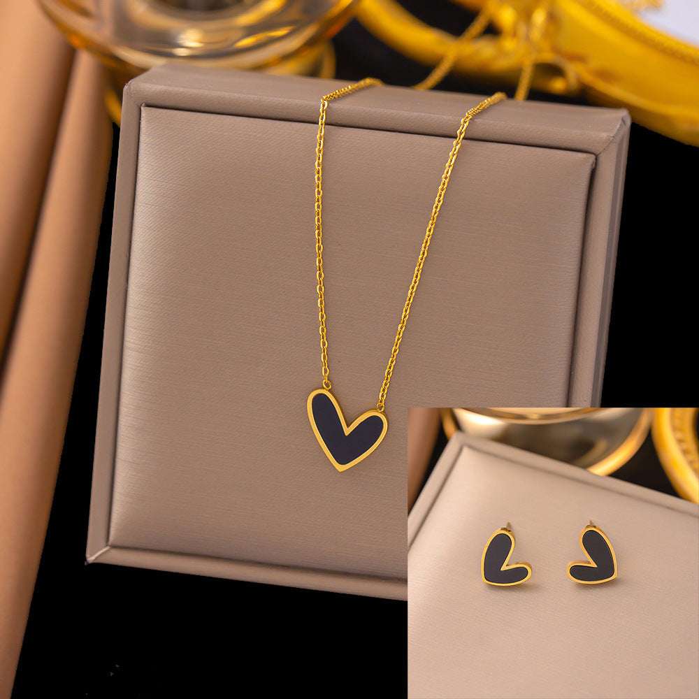 Stainless Steel Necklace Earrings Women's Jewelry Suit | Orazek UK Ltd