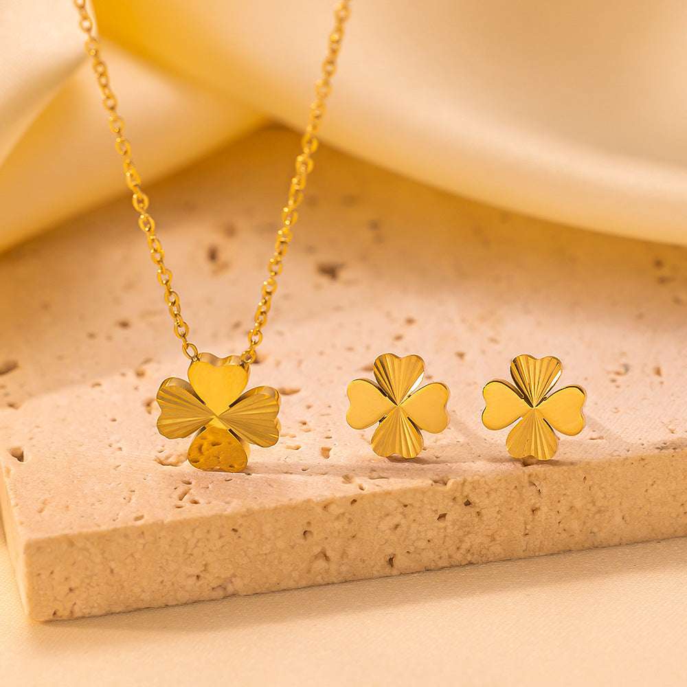 Stainless Steel Necklace Earrings Women's Jewelry Suit | Orazek UK Ltd