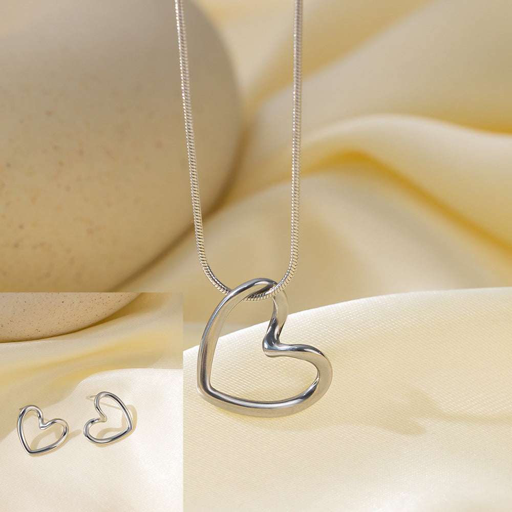Stainless Steel Necklace Earrings Women's Jewelry Suit | Orazek UK Ltd