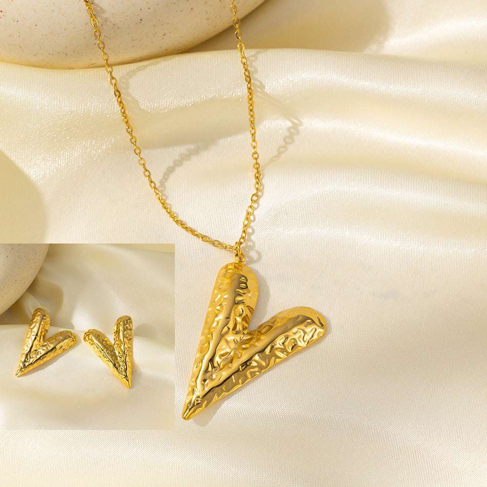 Stainless Steel Necklace Earrings Women's Jewelry Suit | Orazek UK Ltd