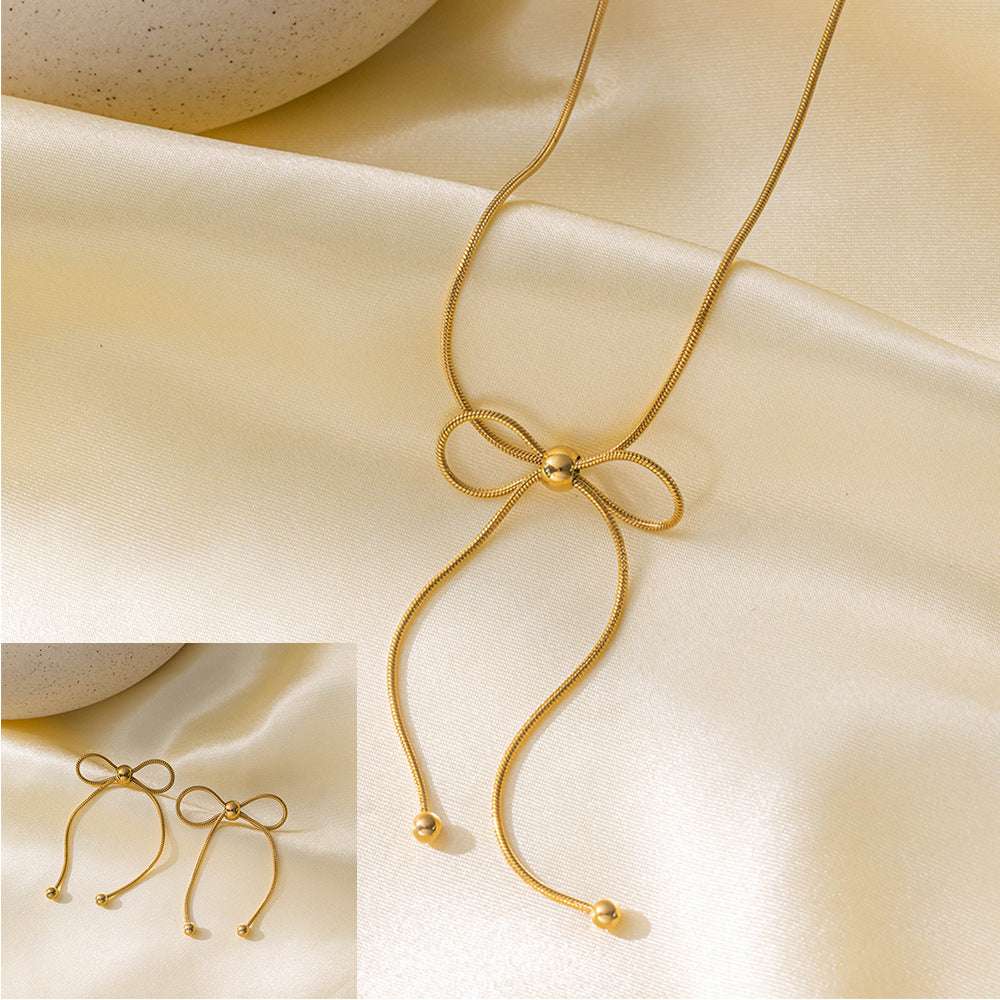Stainless Steel Necklace Earrings Women's Jewelry Suit | Orazek UK Ltd