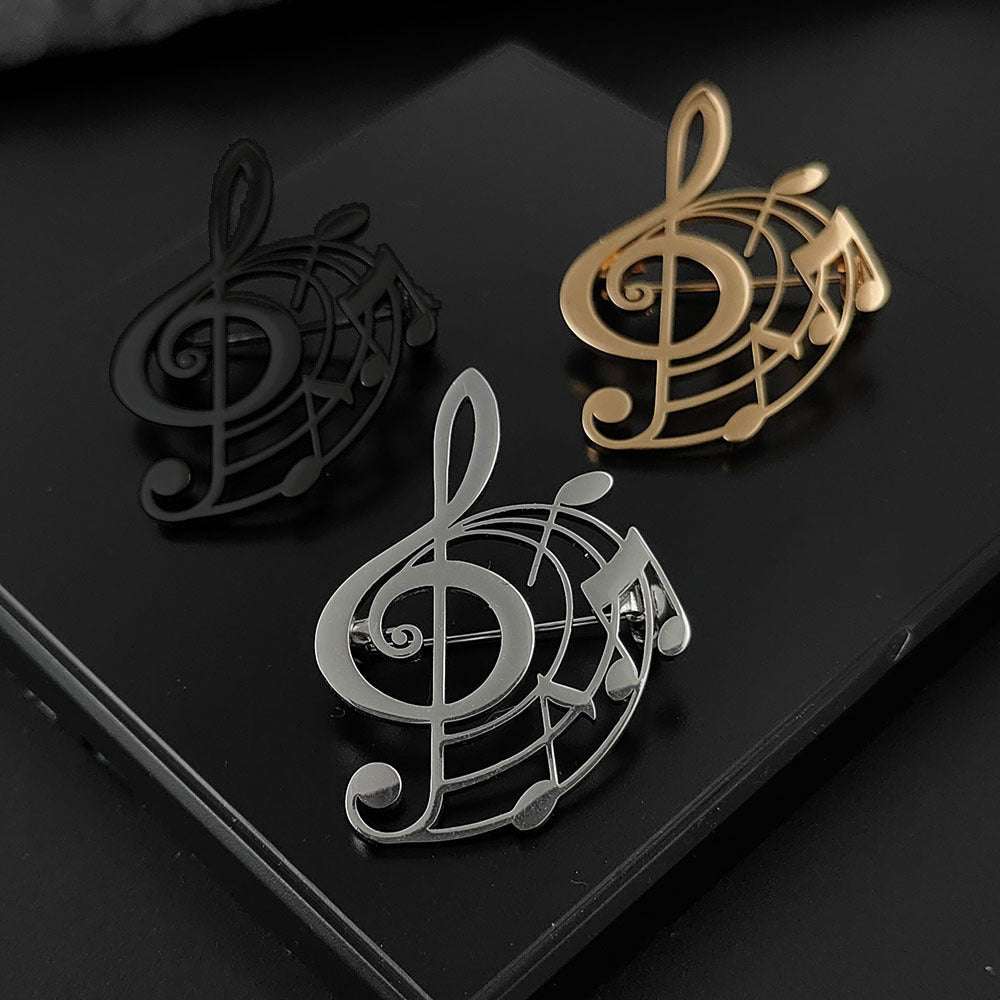 Stainless Steel Note Brooch For Suit Shirts | Orazek UK Ltd
