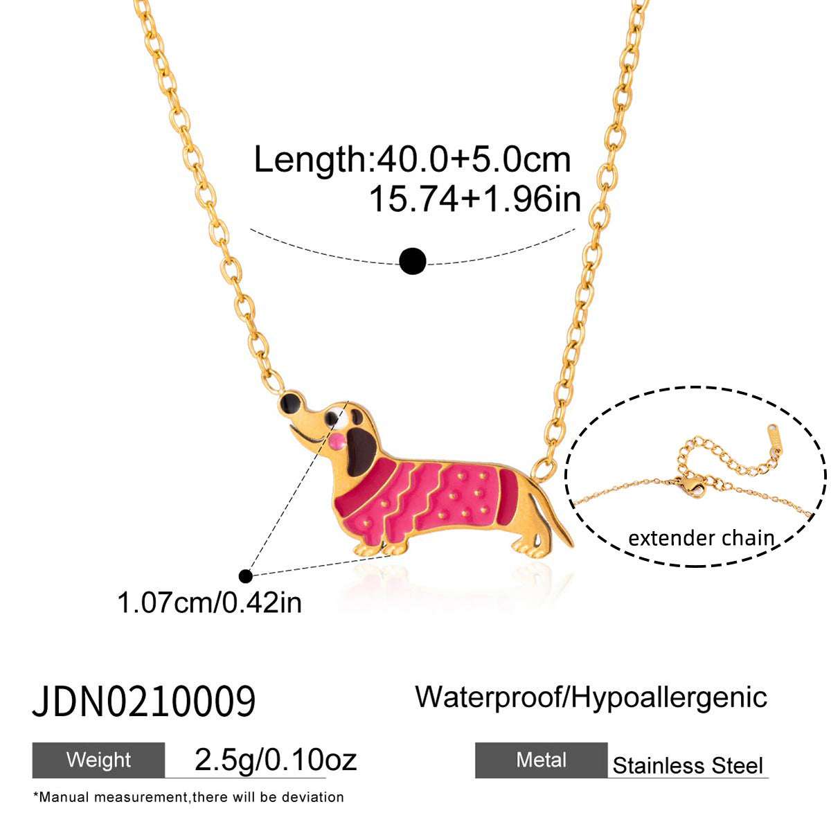 Stainless Steel Oil-Dripping Puppy Bracelet Womens High-End Necklace Light Luxury | Orazek UK Ltd