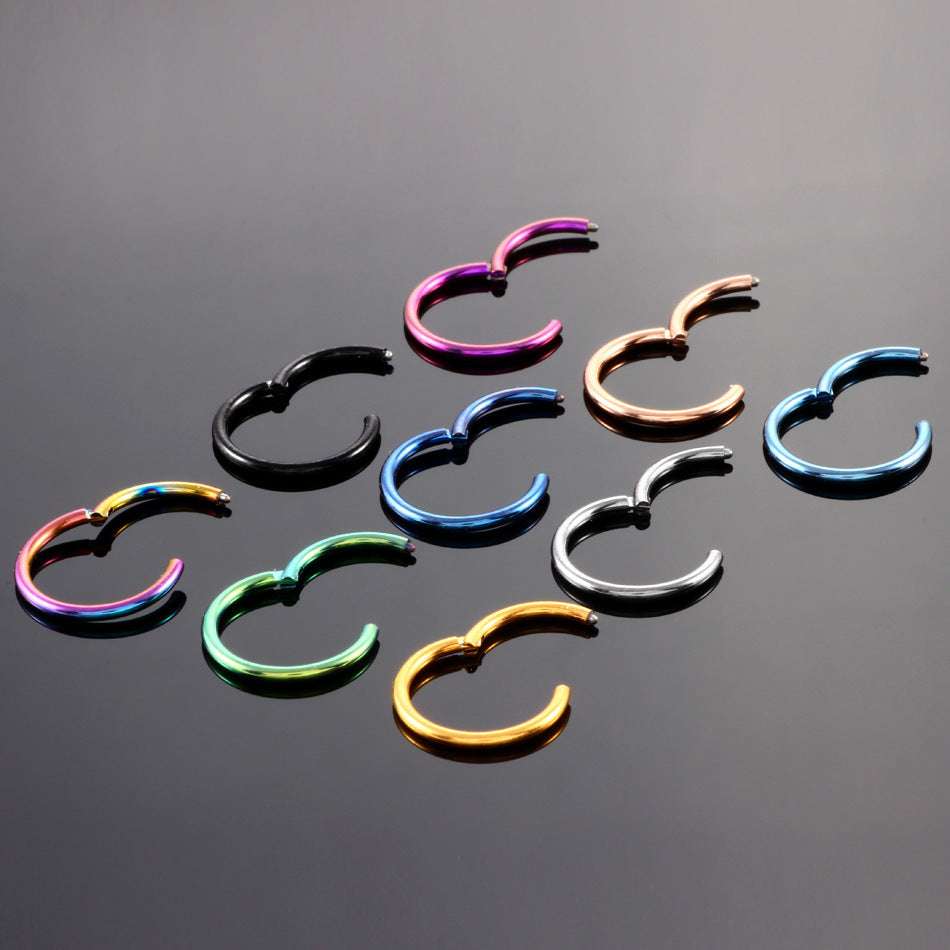 Stainless Steel Pierced Nose Ring Interface Ring Closed Ring Seamless Connection Nose Ring Earrings | Orazek UK Ltd