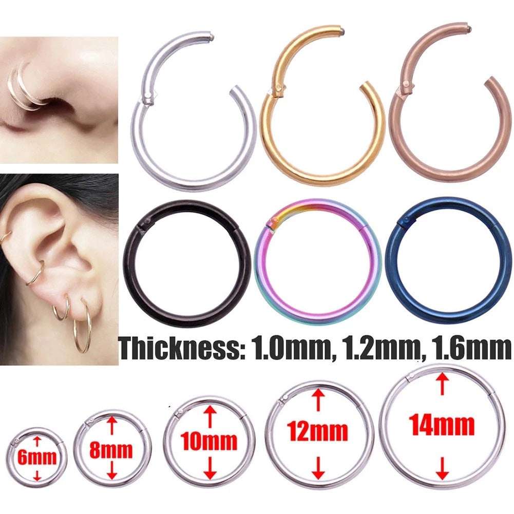 Stainless Steel Pierced Nose Ring Interface Ring Closed Ring Seamless Connection Nose Ring Earrings | Orazek UK Ltd
