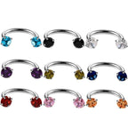 Stainless Steel Piercing Ornaments Round Double Zircon Nose Ring U-shaped Nose Ring | Orazek UK Ltd