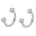 Stainless Steel Piercing Ornaments Round Double Zircon Nose Ring U-shaped Nose Ring | Orazek UK Ltd