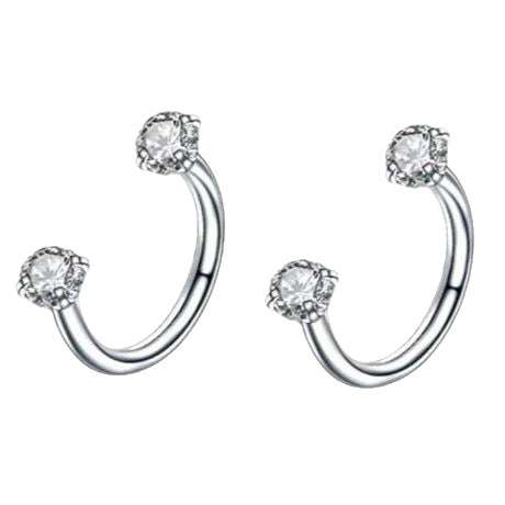 Stainless Steel Piercing Ornaments Round Double Zircon Nose Ring U-shaped Nose Ring | Orazek UK Ltd