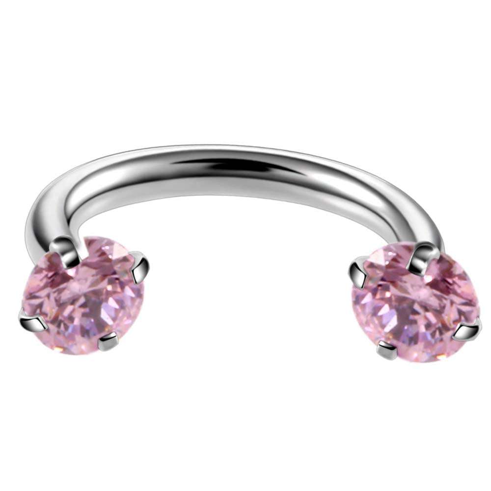 Stainless Steel Piercing Ornaments Round Double Zircon Nose Ring U-shaped Nose Ring Orazek UK Ltd