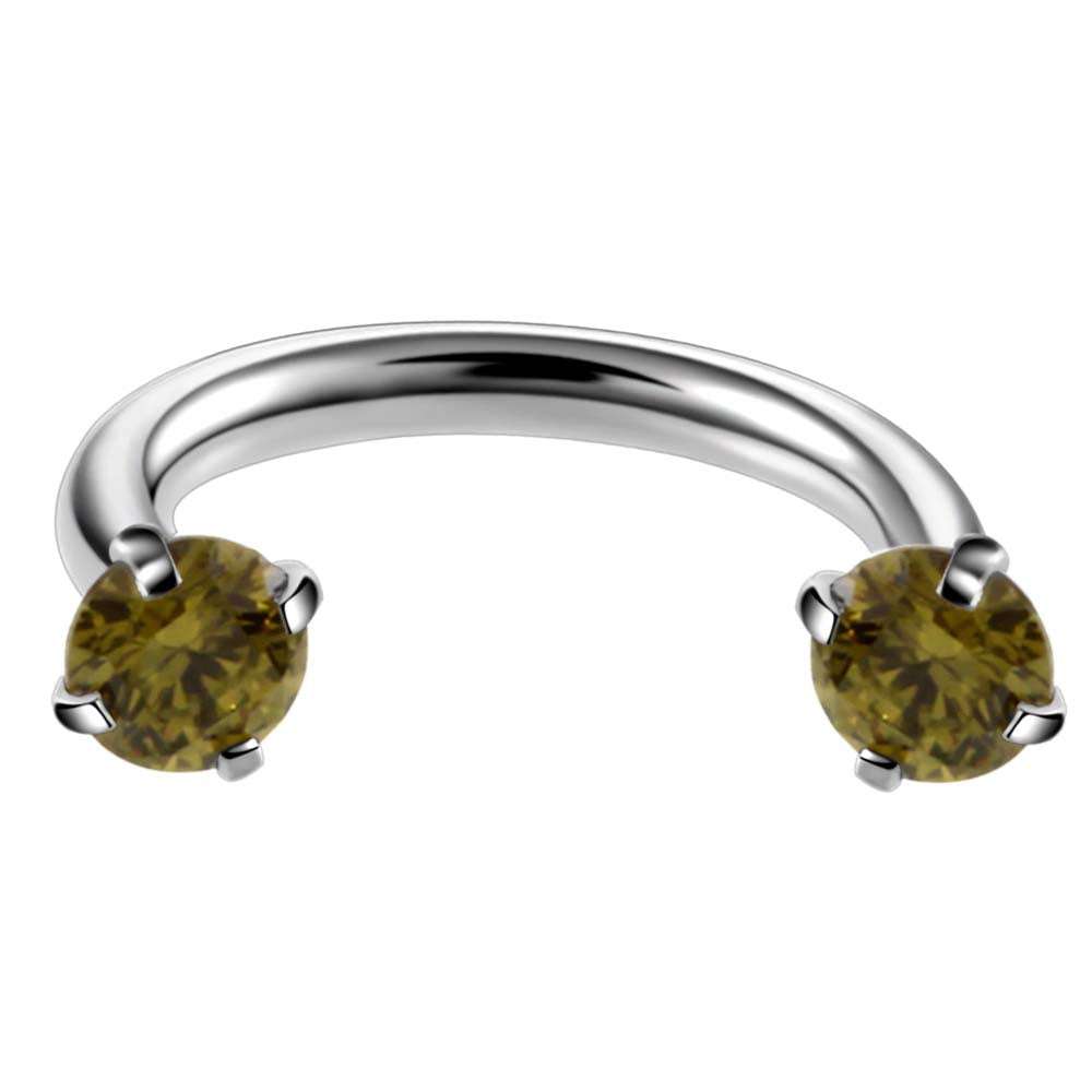 Stainless Steel Piercing Ornaments Round Double Zircon Nose Ring U-shaped Nose Ring Orazek UK Ltd