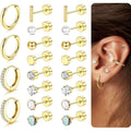 Stainless Steel Round Zircon Earring Set | Orazek UK Ltd
