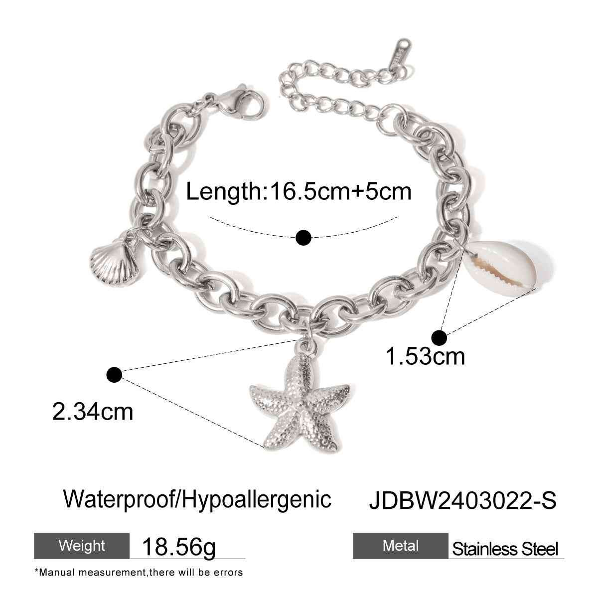 Stainless Steel Starfish Shell Conch Bracelet For Women Fashion Beach Bracelets Birthday Jewelry Gifts Orazek UK Ltd
