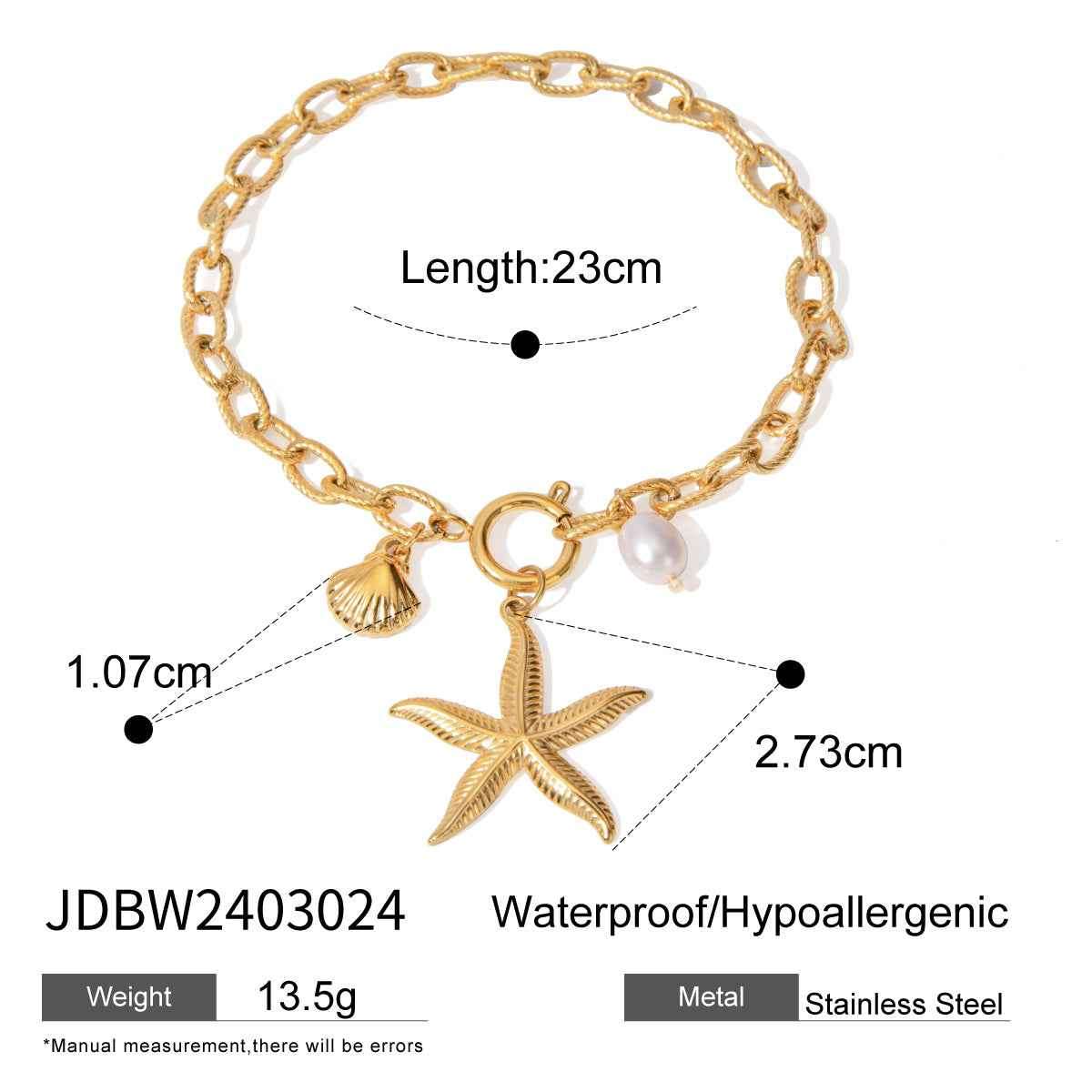 Stainless Steel Starfish Shell Conch Bracelet For Women Fashion Beach Bracelets Birthday Jewelry Gifts Orazek UK Ltd