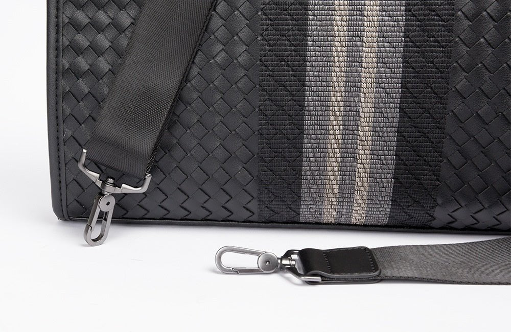 Stitching Woven Business Casual Briefcase Men's Shoulder Crossbody Computer Bag | Orazek UK Ltd