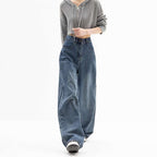 Straight Tube Loose Wide Leg Pants Blue Jeans Woman | Orazek UK Ltd