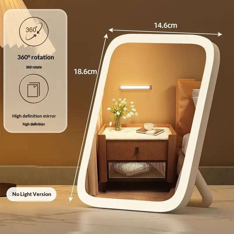 Student Dormitory Fill-light Desktop Vanity Mirror With Charging Function | Orazek UK Ltd