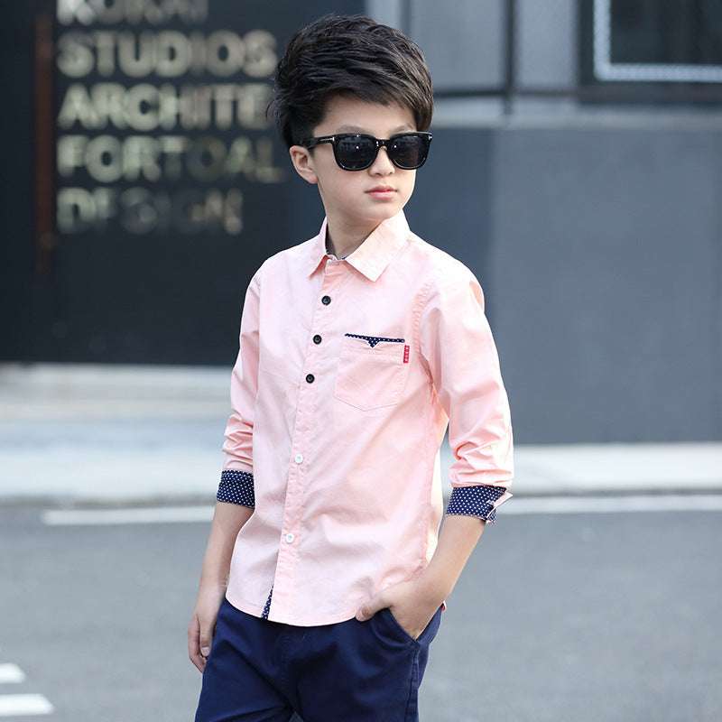 Student Spring And Autumn Trendy Fan Lapel Polka Dot Shirt Orazek UK Ltd