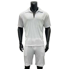 Summer Fashion Mens Clothing Men's Suits New Zipper Polo Casual Short Sleeve Drawstring Shorts Men's Set | Orazek UK Ltd