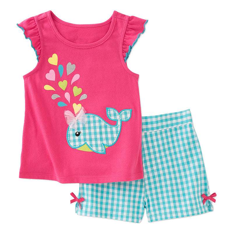 Summer New Products Girls Cotton Cartoon Suit | Orazek UK Ltd