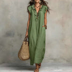 Summer Ruffle Dress With Pockets Women's Spring Elegant Casual Sleeveless A-Line Shift Dresses | Orazek UK Ltd