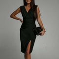 Summer V-neck Sleeveless Split Dress Fashion Slim High Waist Party Club Clothing For Women | Orazek UK Ltd