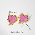 Sweet Magic Purple Love Stainless Steel Retro Fashion Ear Studs Girl Beautiful Love Jewelry Earrings For Women | Orazek UK Ltd