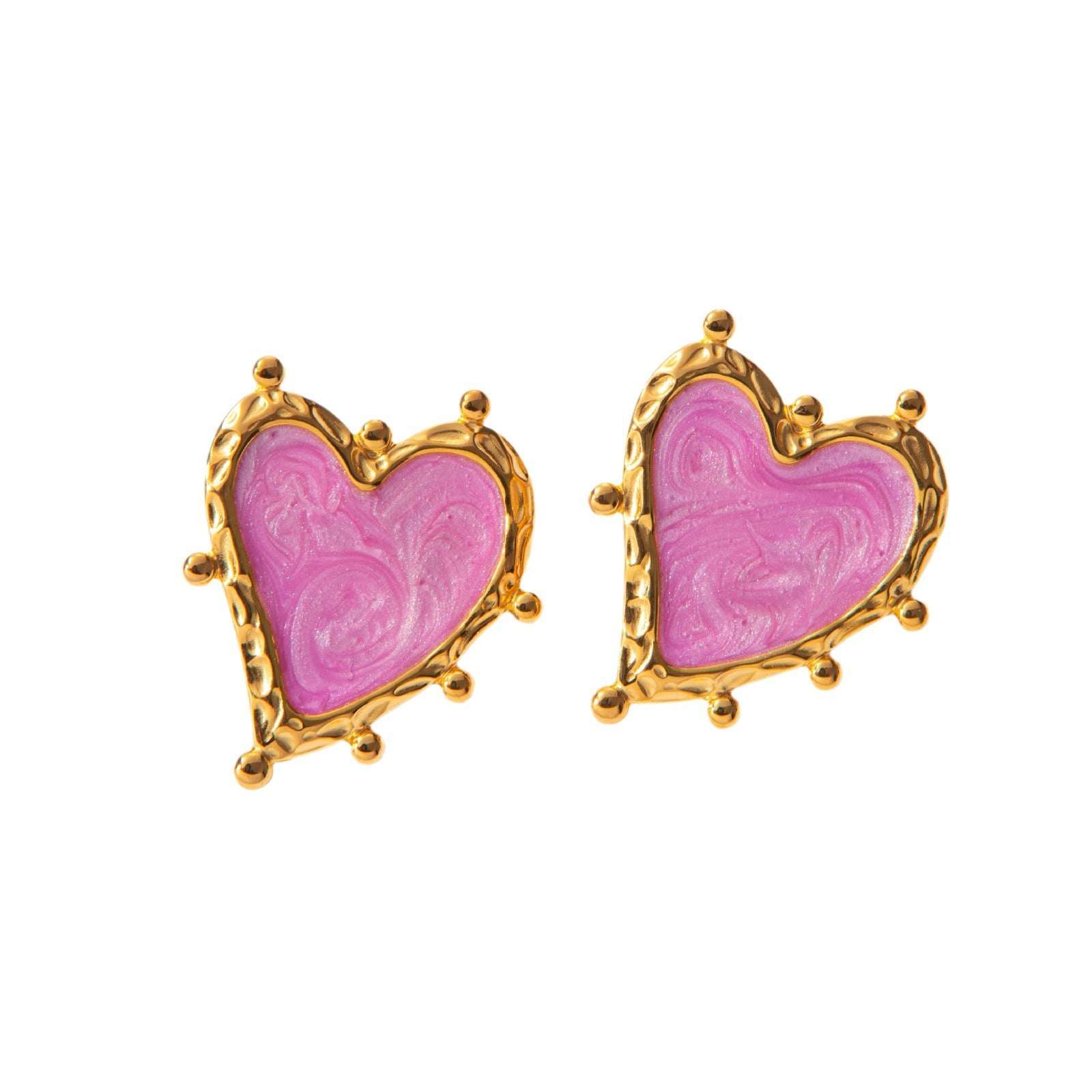 Sweet Magic Purple Love Stainless Steel Retro Fashion Ear Studs Girl Beautiful Love Jewelry Earrings For Women | Orazek UK Ltd