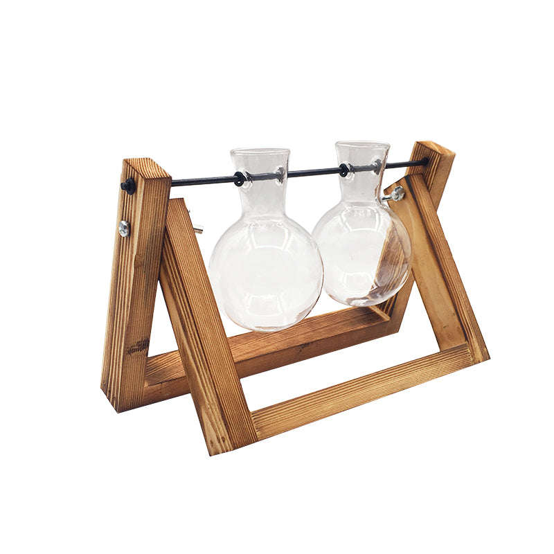 Swing Wooden Stand Hydroponic Plant Container Glass Vase Orazek UK Ltd