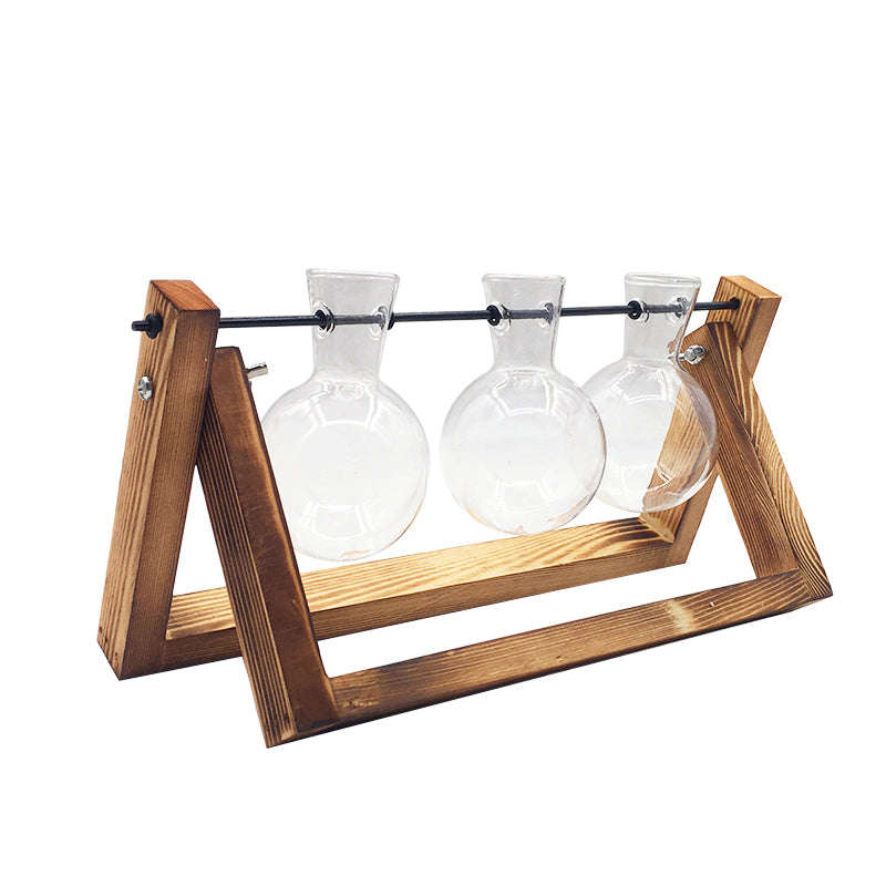 Swing Wooden Stand Hydroponic Plant Container Glass Vase Orazek UK Ltd