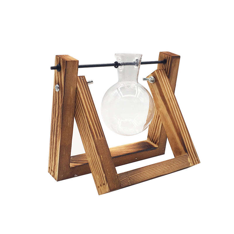 Swing Wooden Stand Hydroponic Plant Container Glass Vase Orazek UK Ltd